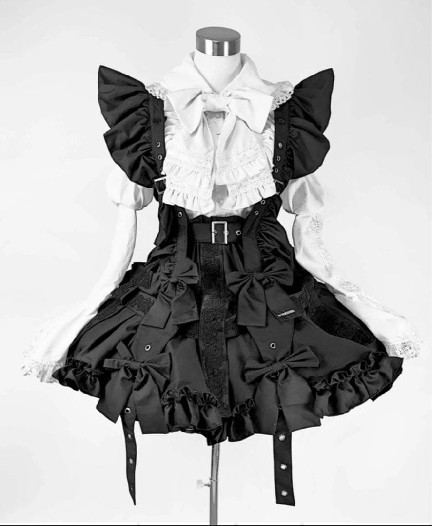 【HIDOLATRAL THEODOL】ローズレースクリノリンスカート ブラック