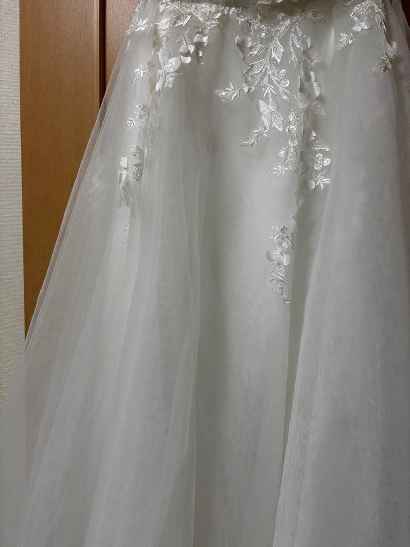 ドレスプロダクション　フラワーモチーフ刺繍レース Aラインドレス（W162）