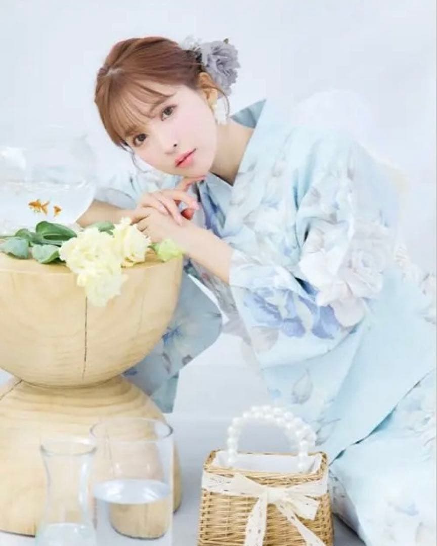 クラシカルローズブルー 浴衣 sugar