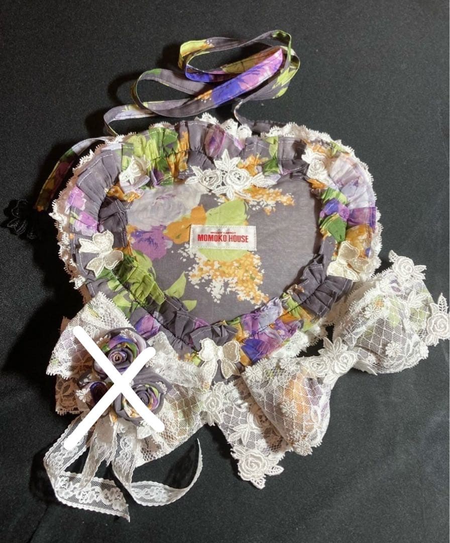 モモコハウス 紫エプロン、ポシェット、ヘッドドレスセット