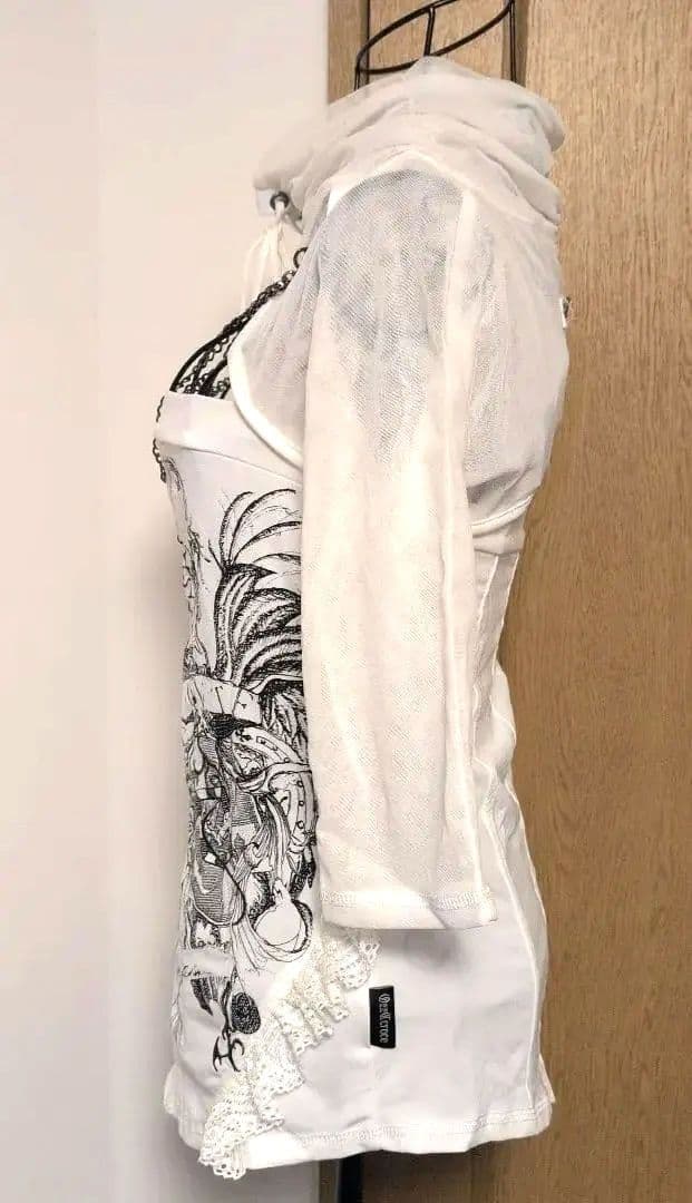 *新品タグ付* OZZCROCEドラゴン刺繍 シースルーシャツ