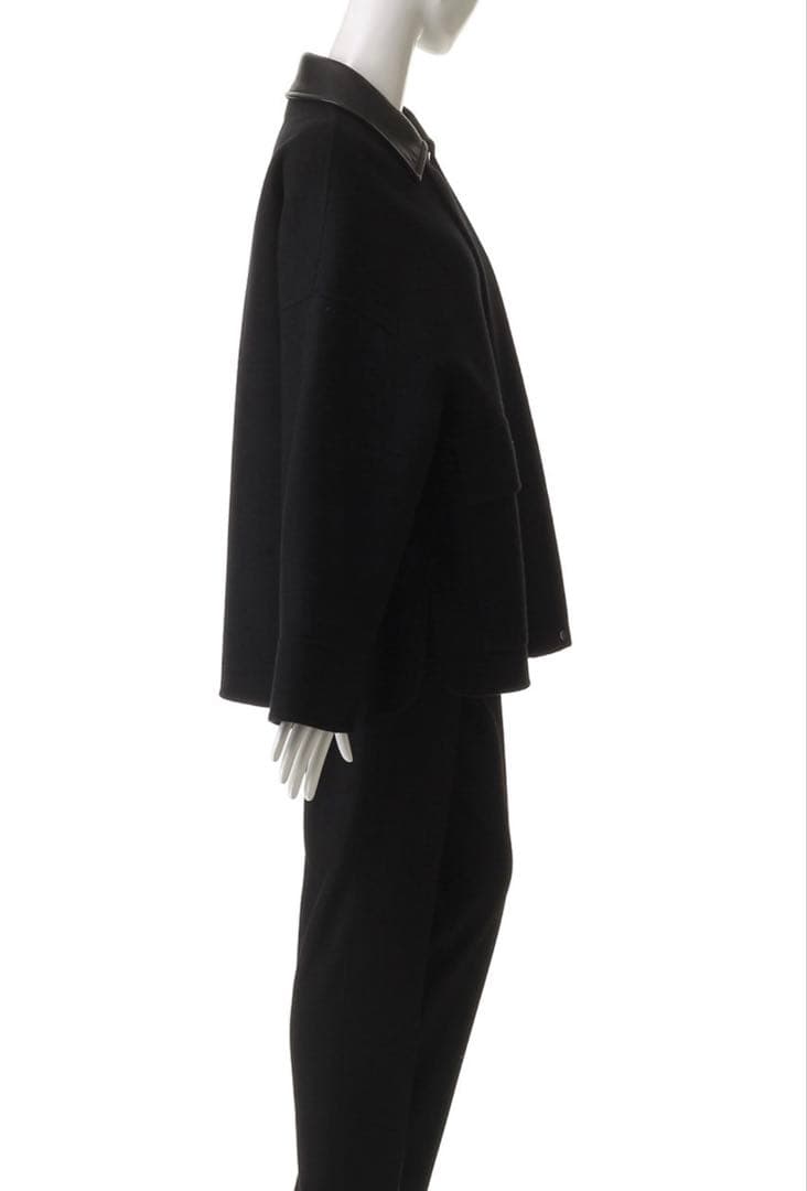 【美品】ebure ジロンラムメルトン ショートブルゾン ダークブラウン 38