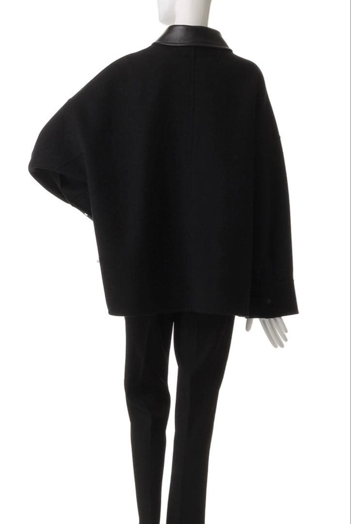 【美品】ebure ジロンラムメルトン ショートブルゾン ダークブラウン 38