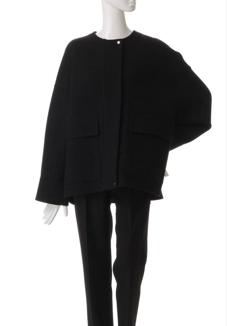 【美品】ebure ジロンラムメルトン ショートブルゾン ダークブラウン 38