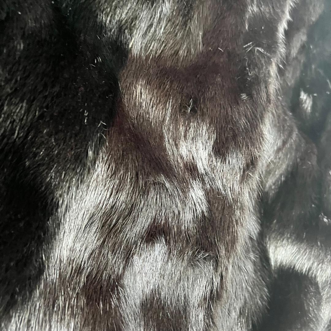 極美品 SAGA MINK サガミンク 裏地刺繍 ミンクファーコート ブラック