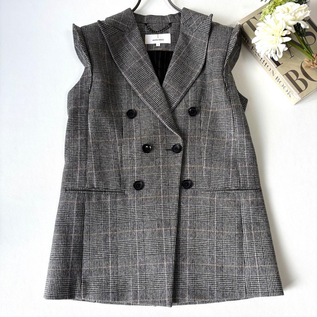 【未使用級】アキラナカ FLOREN グレンチェック ジャケット ジレ