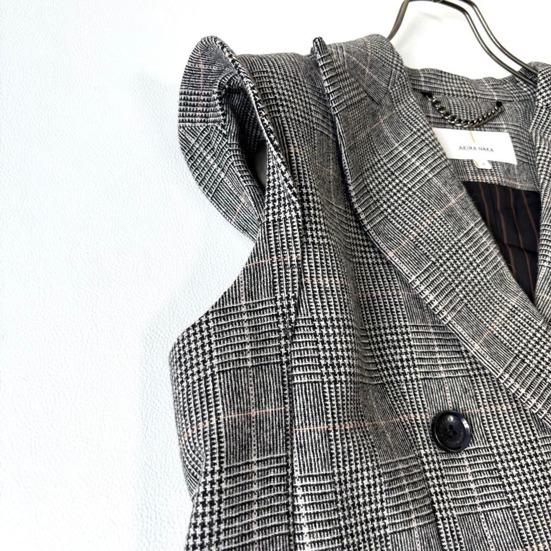 【未使用級】アキラナカ FLOREN グレンチェック ジャケット ジレ