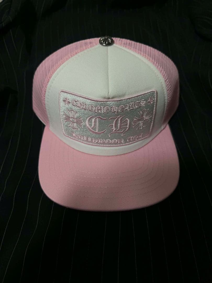Chrome Hearts トラッカーキャップ ピンク/ホワイト