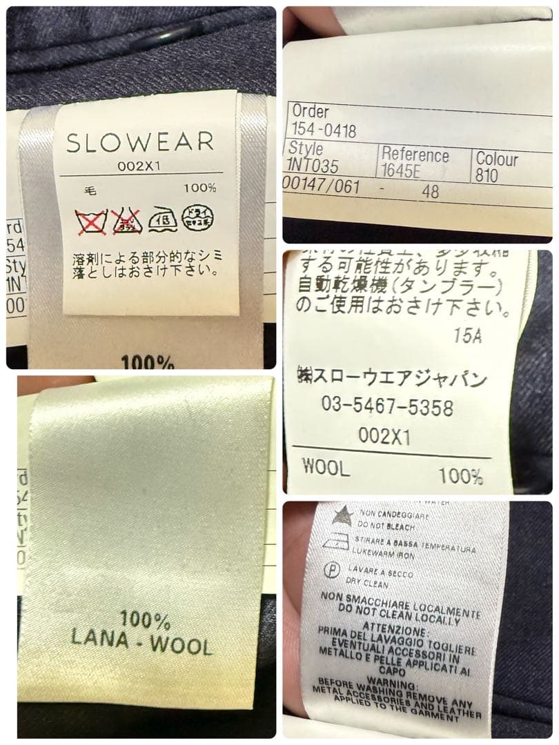 【美品】INCOTEX スラックス　ネイビー SUPER100