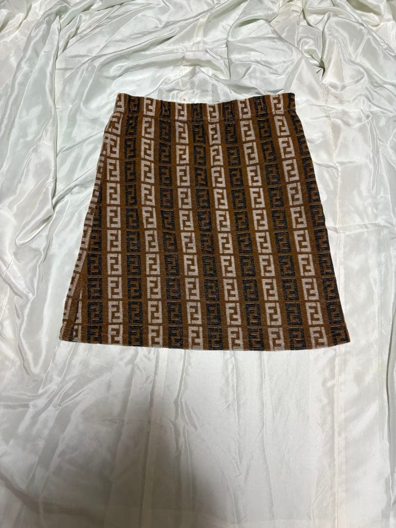 FENDI ズッカ　フェンディ　スカート　パイル　ストライプ　y2k ミニ