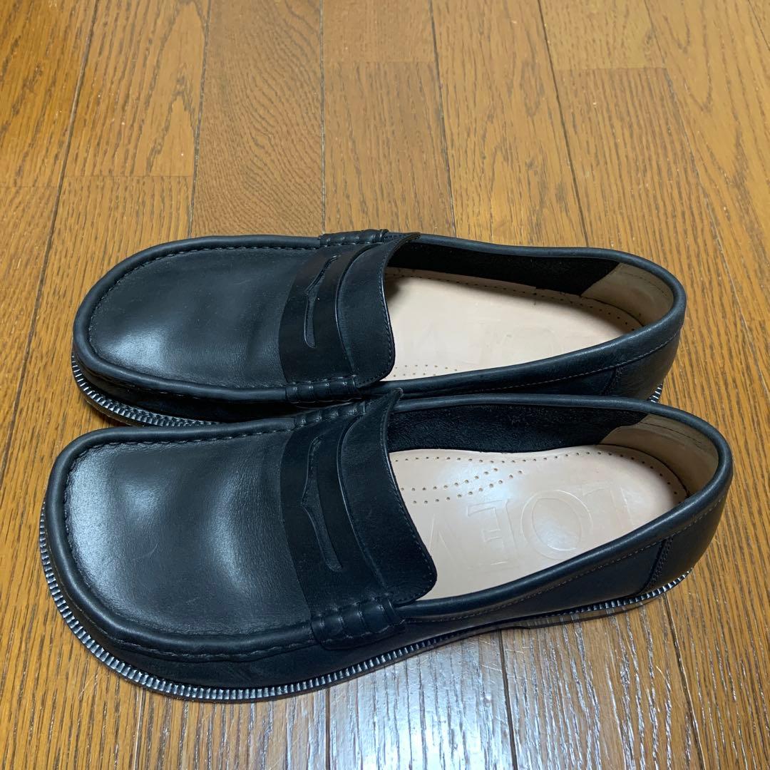 LOEWE ブラック ローファー