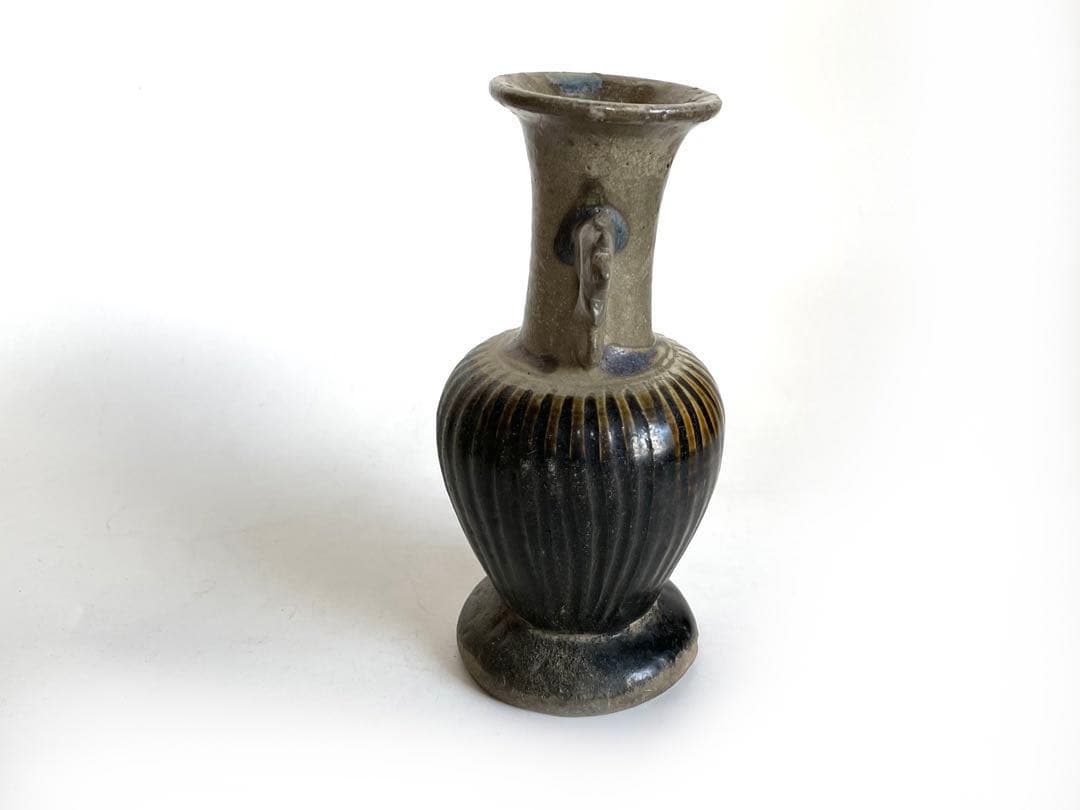 骨董　アンティーク　琉球古陶　沖縄　仏花器　花瓶　やちむん　合わせ箱