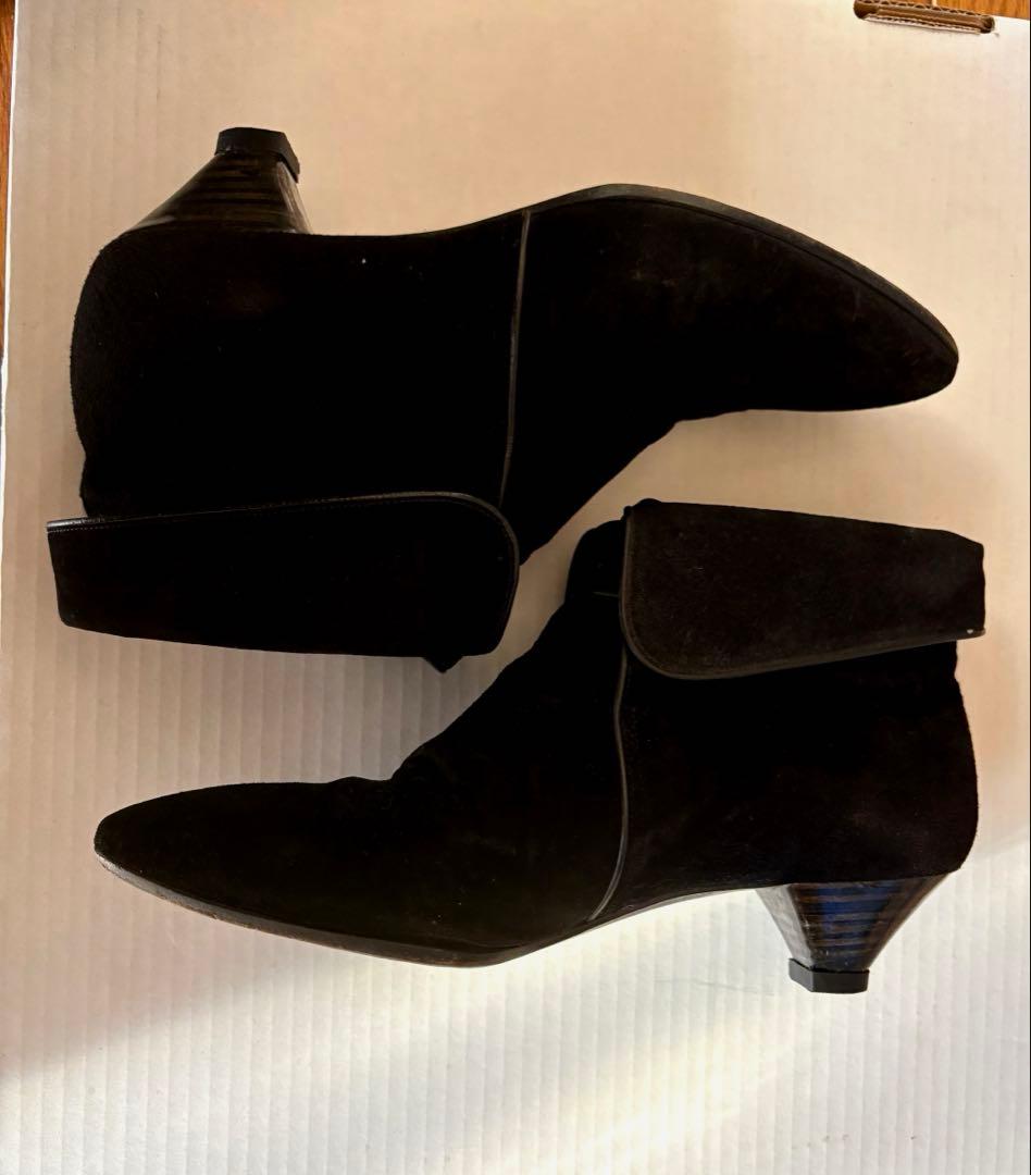 コムデギャルソンビンテージ、スウェードショートブーツ、黒、希少