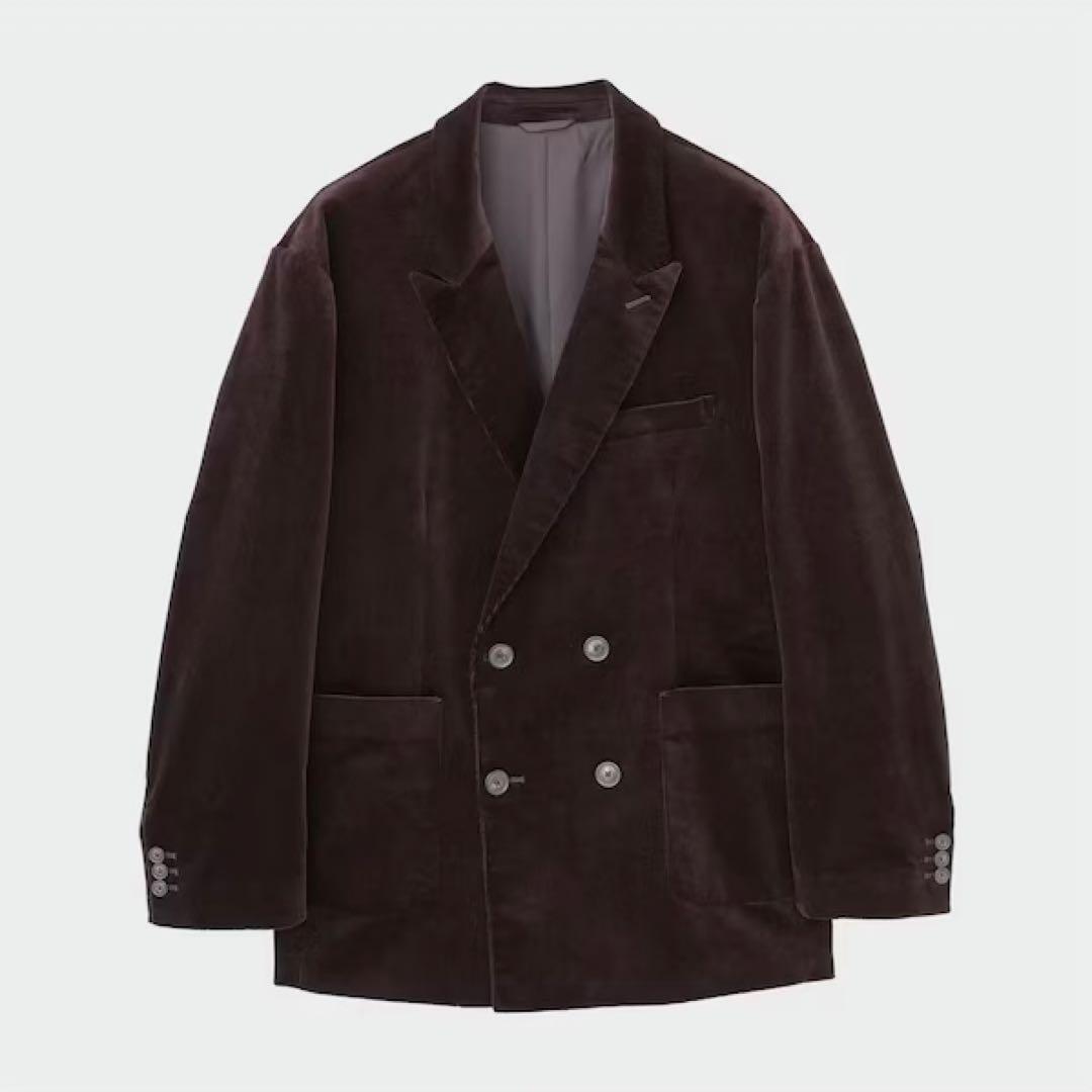 新品 PLST プラステ コーデュロイダブルブレストジャケット ブラウン L