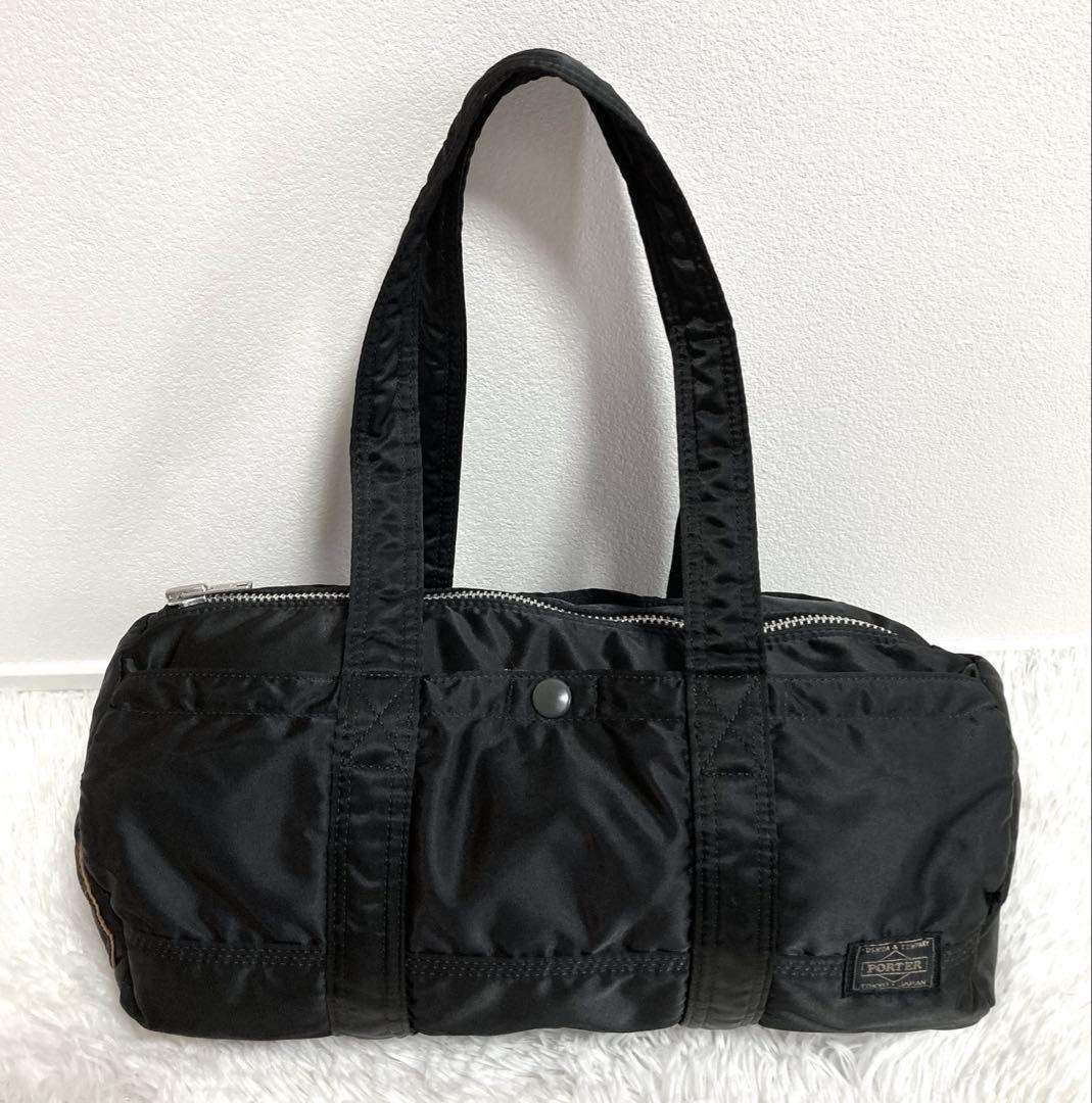 超美品 ポーター タンカー ミニボストン S ドラムバッグ ロール ダッフル 黒