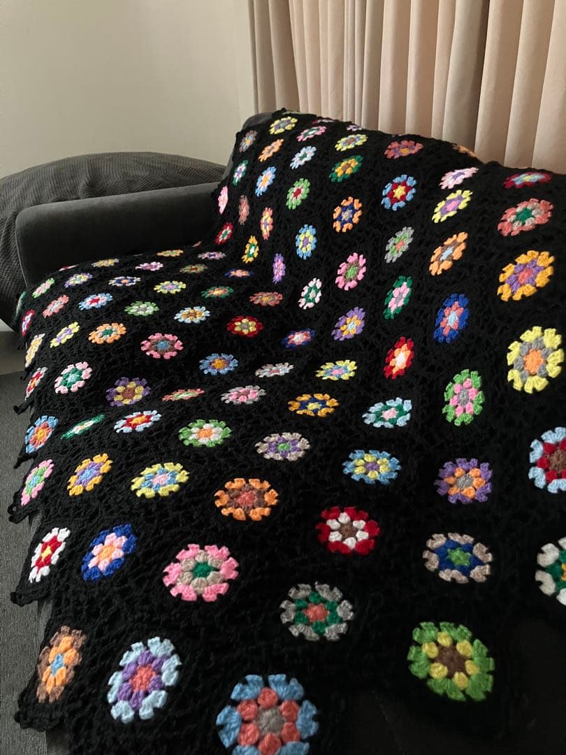 グラニースクエア　ソファーカバー　ベッドカバー　マルチカバー　大判ブランケット