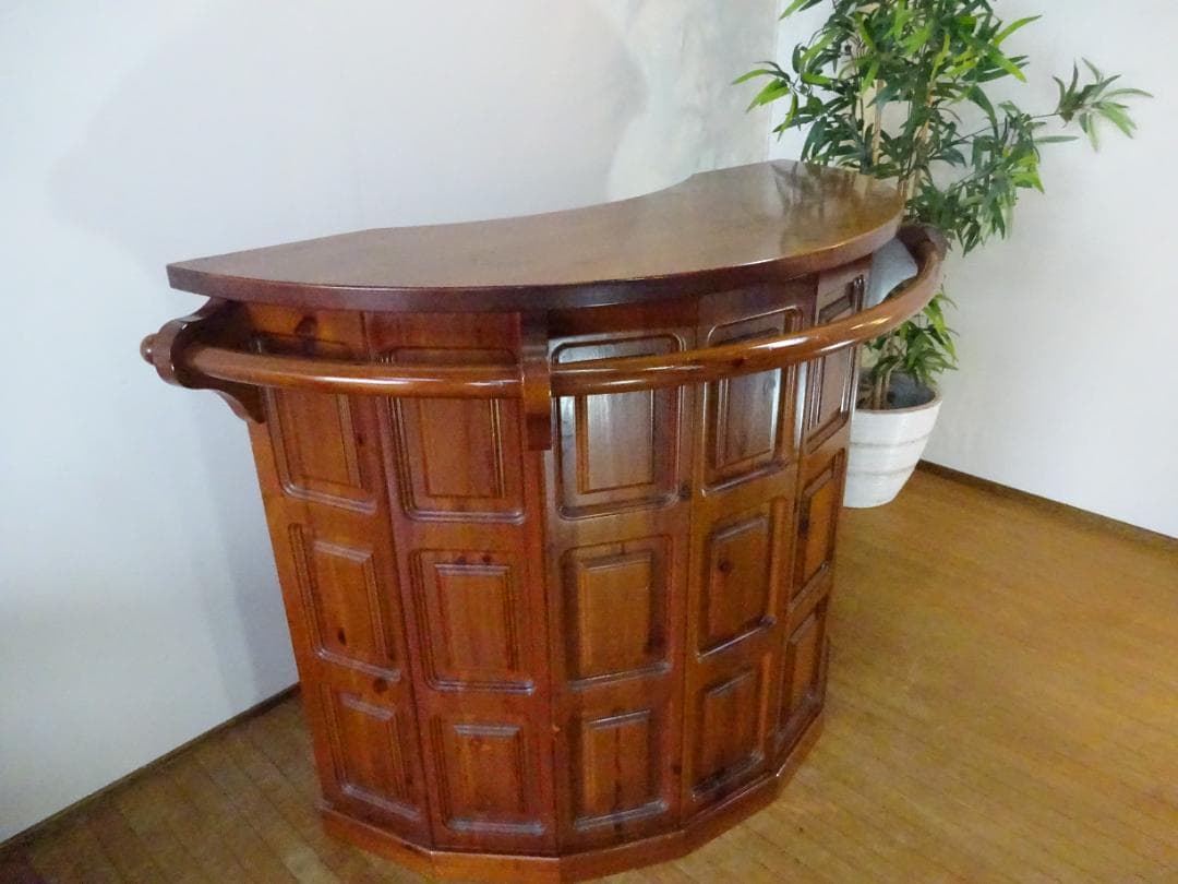 イタリア製　コロニアルスタイル　パイン材　バーカウンター