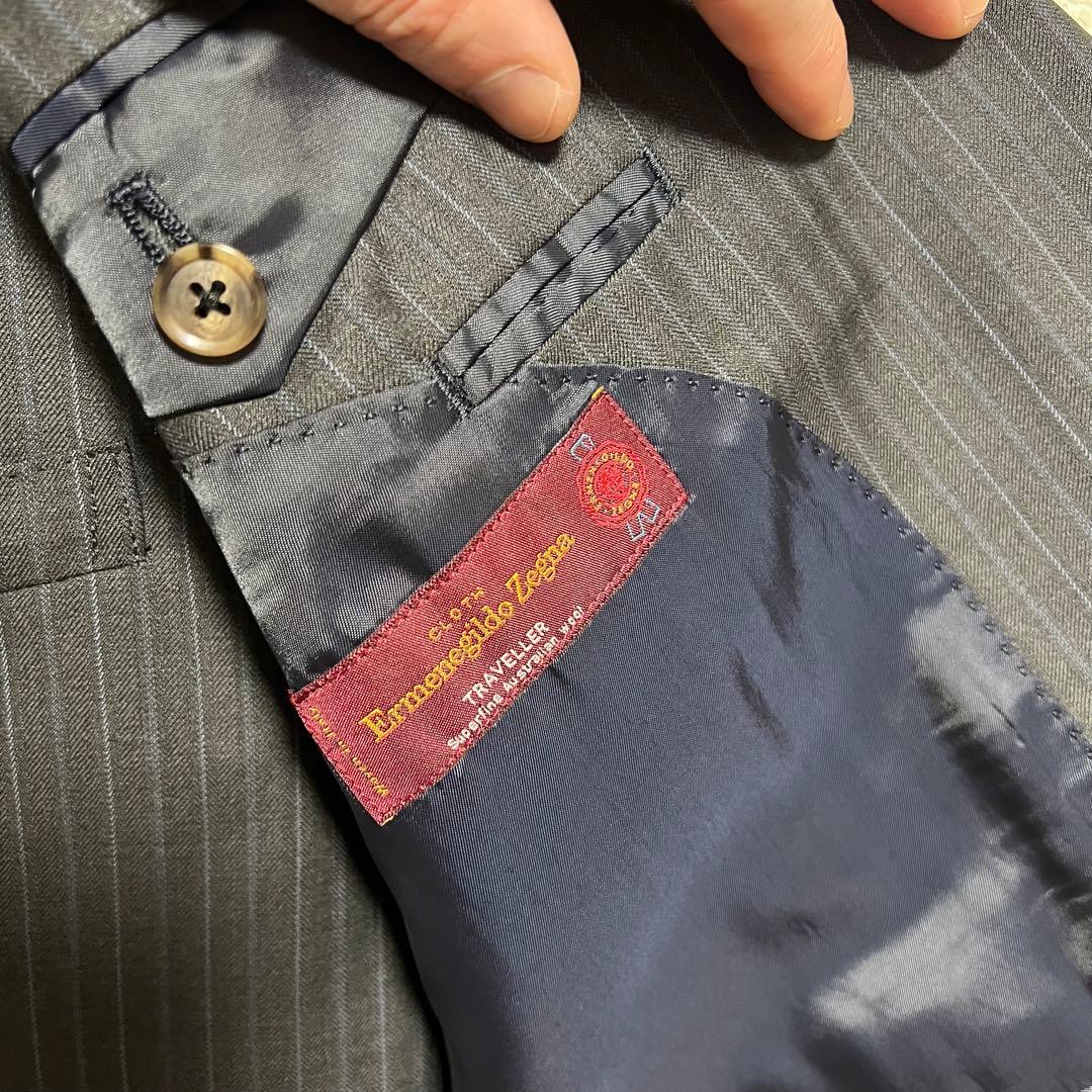 美品 銀座サカエヤ ゼニア 3ピースオーダースーツ XL相当 TRAVELER