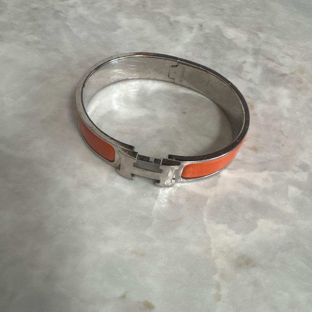 HERMES（エルメス） バングルクリックHシルバーメ オレンジ