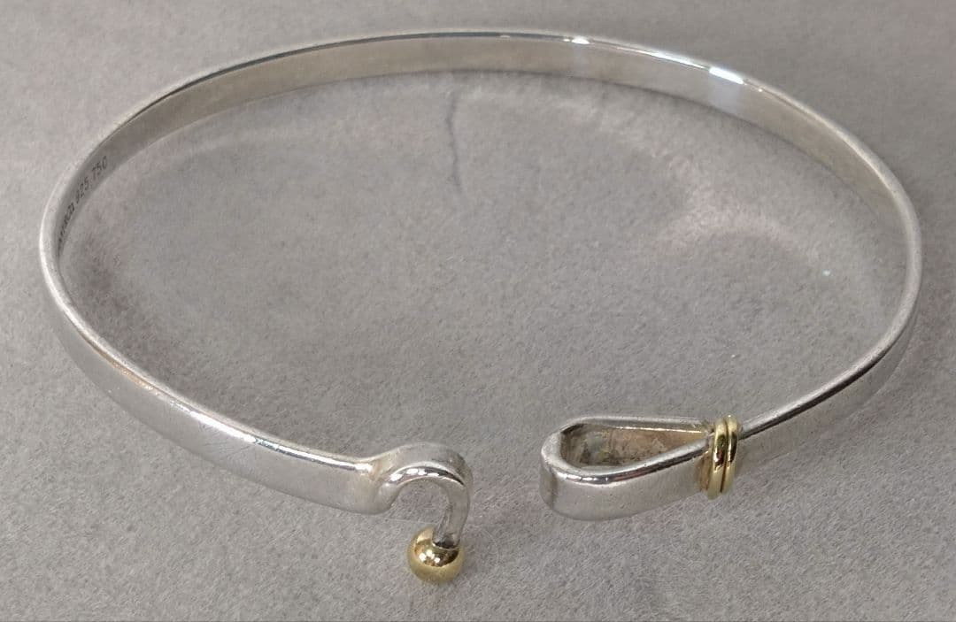 Tiffany&Co. フック＆アイ バングル ＃18 Ag750 K18YG