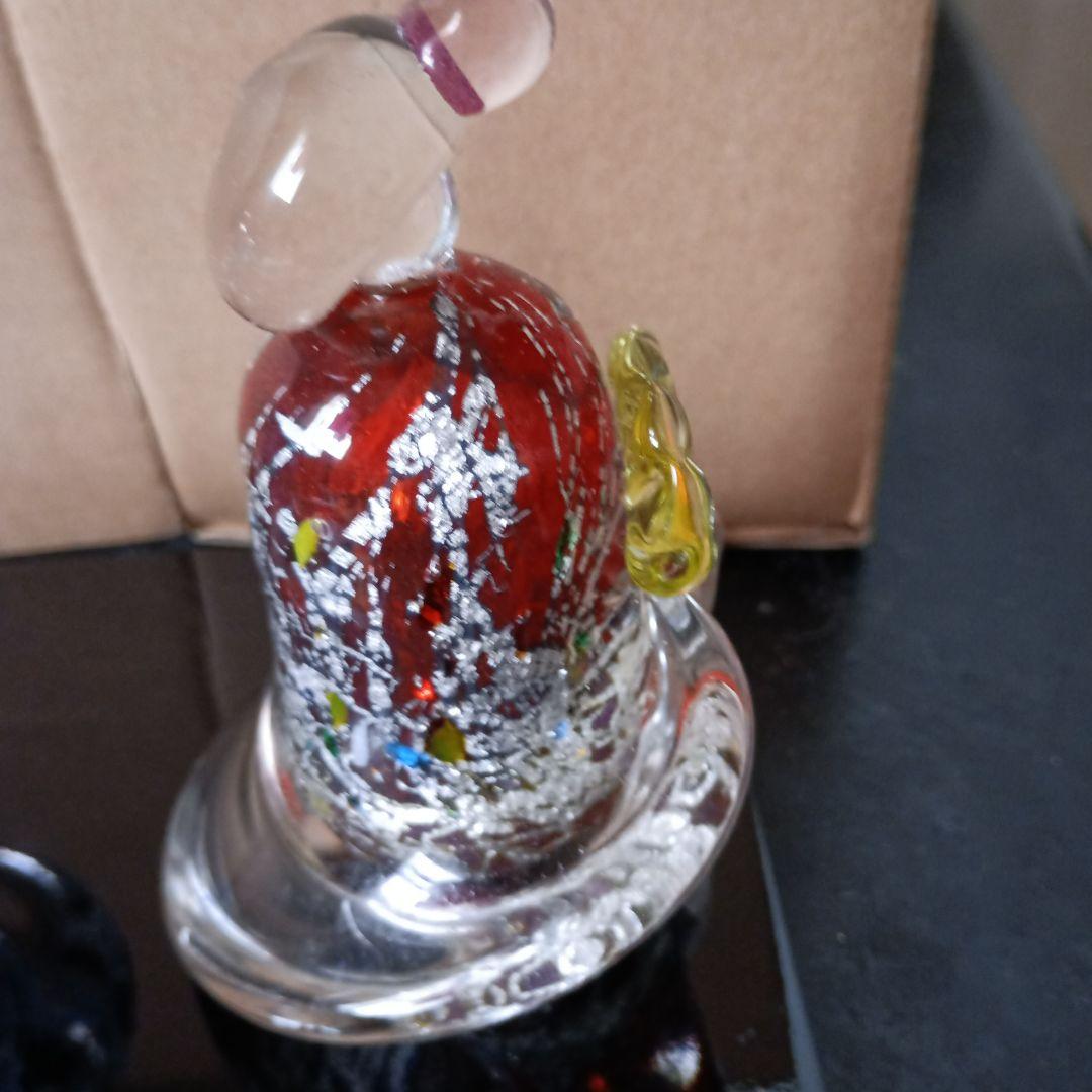 青と赤のガラス雛人形セット