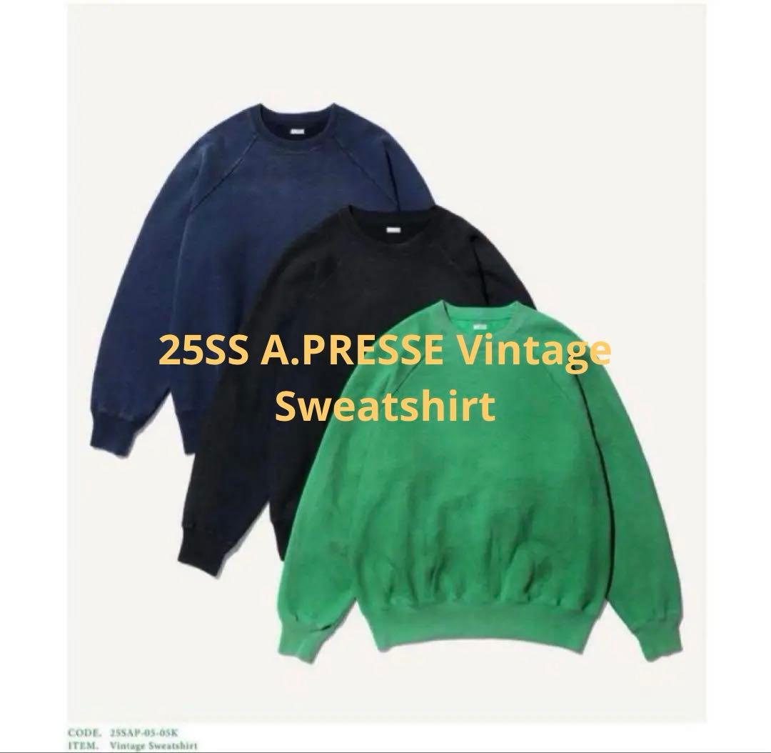 A.PRESSE Vintage Sweatshirt 4 ブラック
