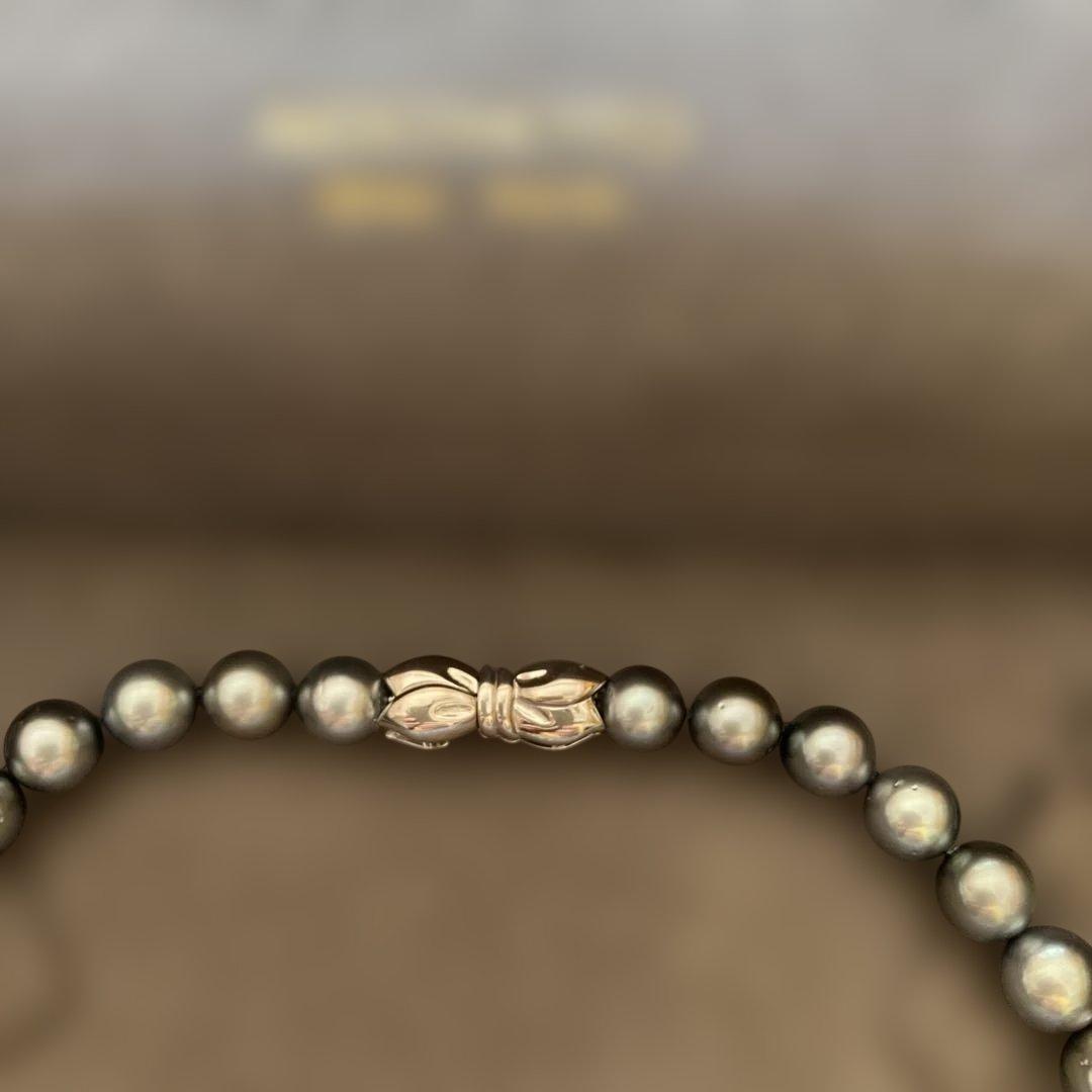 シシ様用MIKIMOTO 黒蝶パールネックレス　ブルー系