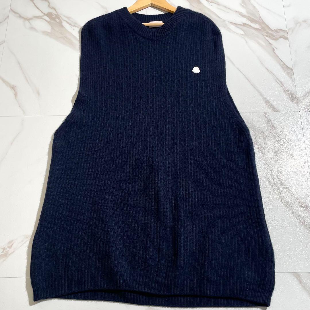 【美品/カシミヤ/L】モンクレール x ハイク ニットワンピース ネイビー