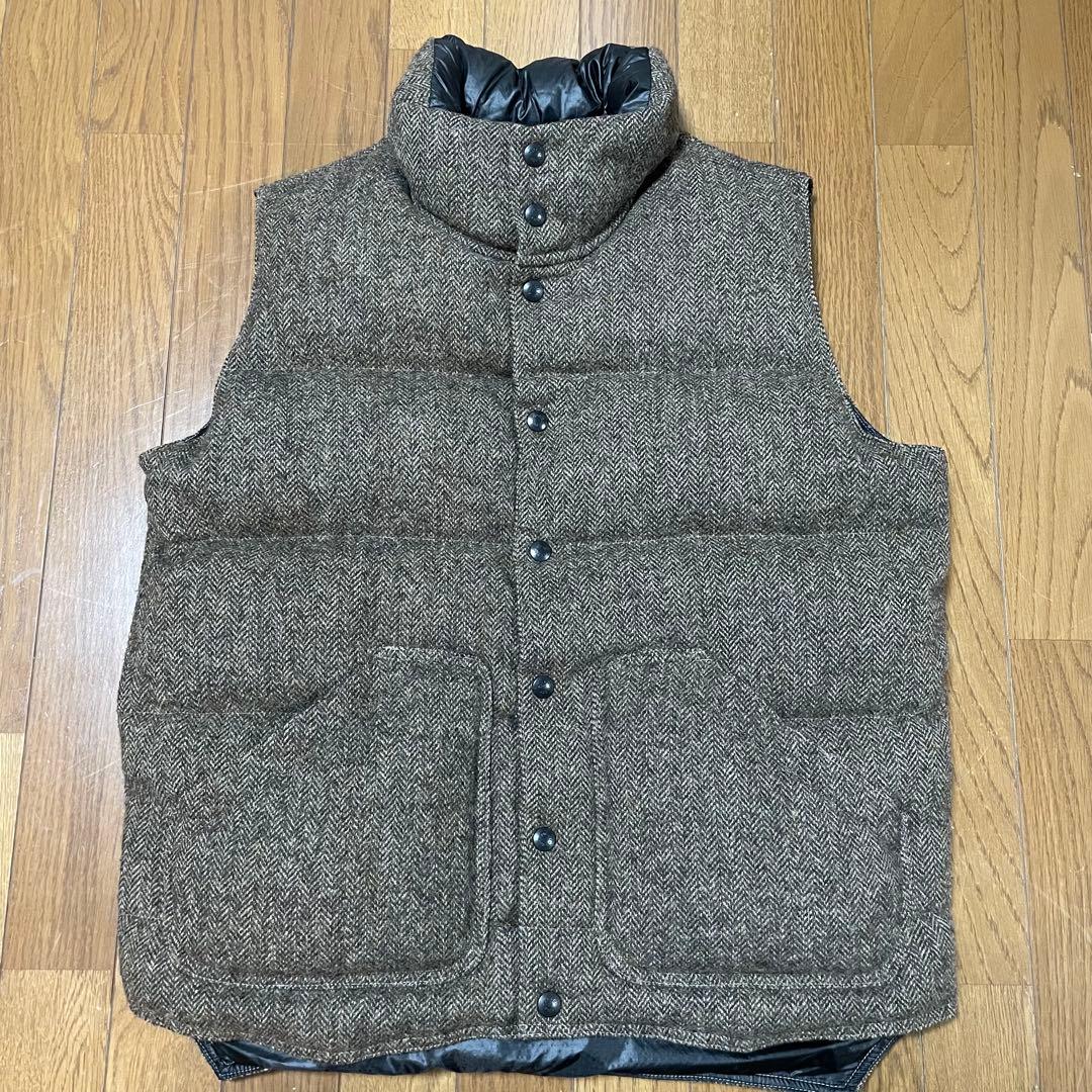 【美品】MONITALY KLUANE ヘリンボーン ダウンベスト M カナダ製