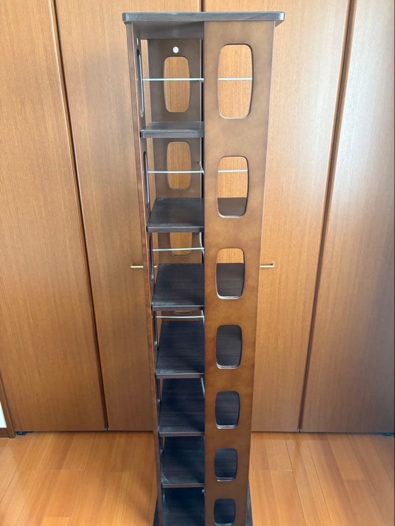 マルチラック　木製ラック　本棚　回転本棚　木製本棚　完成品　7段