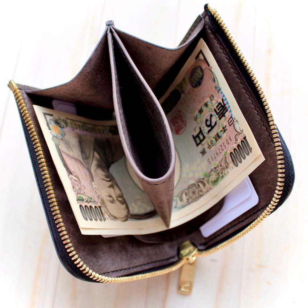 L字ファスナーウォレット 【カービング /オールブラック】