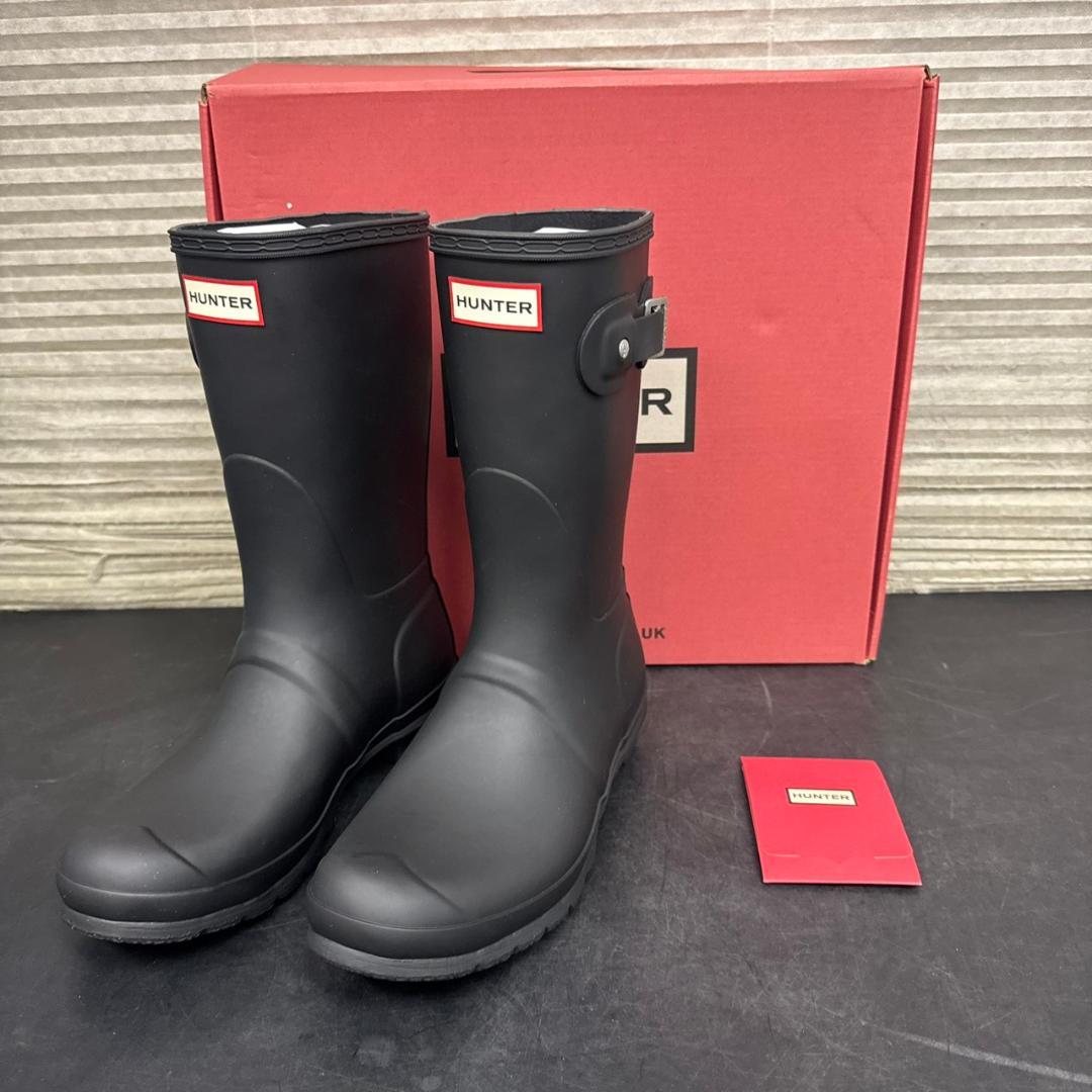 ☆未使用　HUNTER　ショートレインブーツ　WFS1000RMA　US8