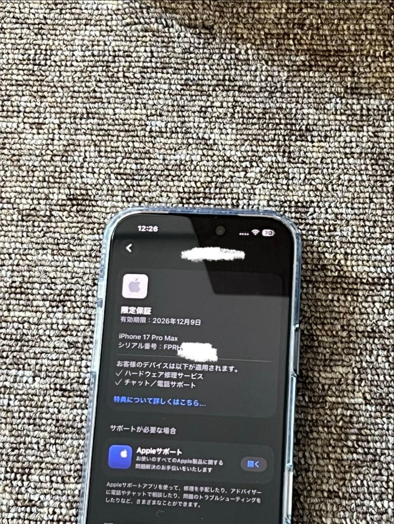 iPhone 17 Pro Max 256GB 物理SIM ブルー　海外香港版