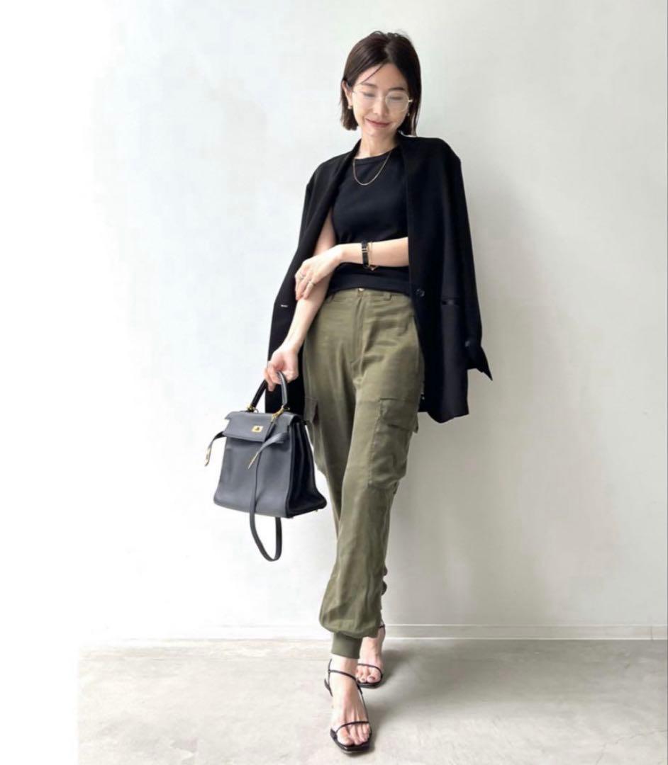 【新品】L'Appartement◆アパルトモンフィブリルサテンカーゴパンツ40