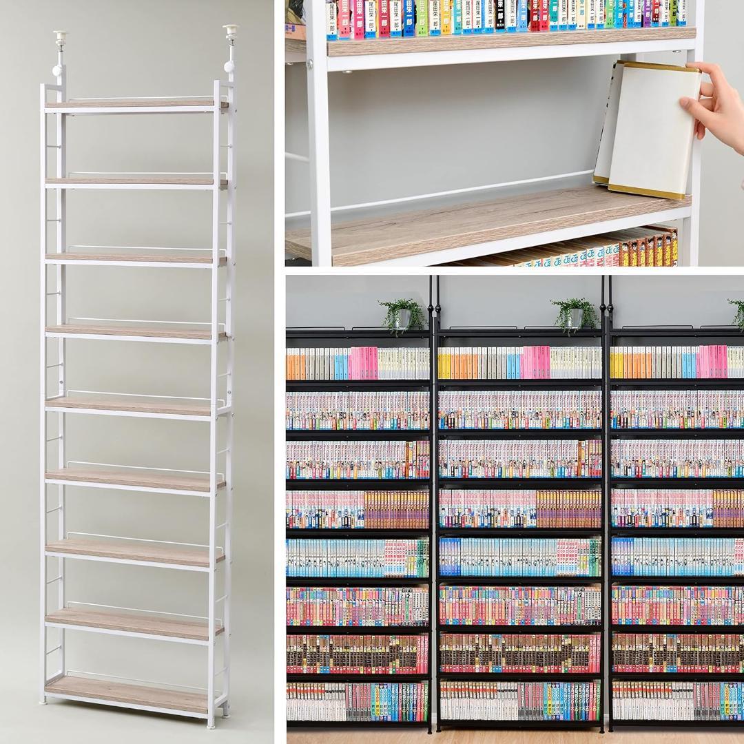 本棚(張り) 大容量スリム総耐荷重180kgRTRS-8015(AIV/SWH)