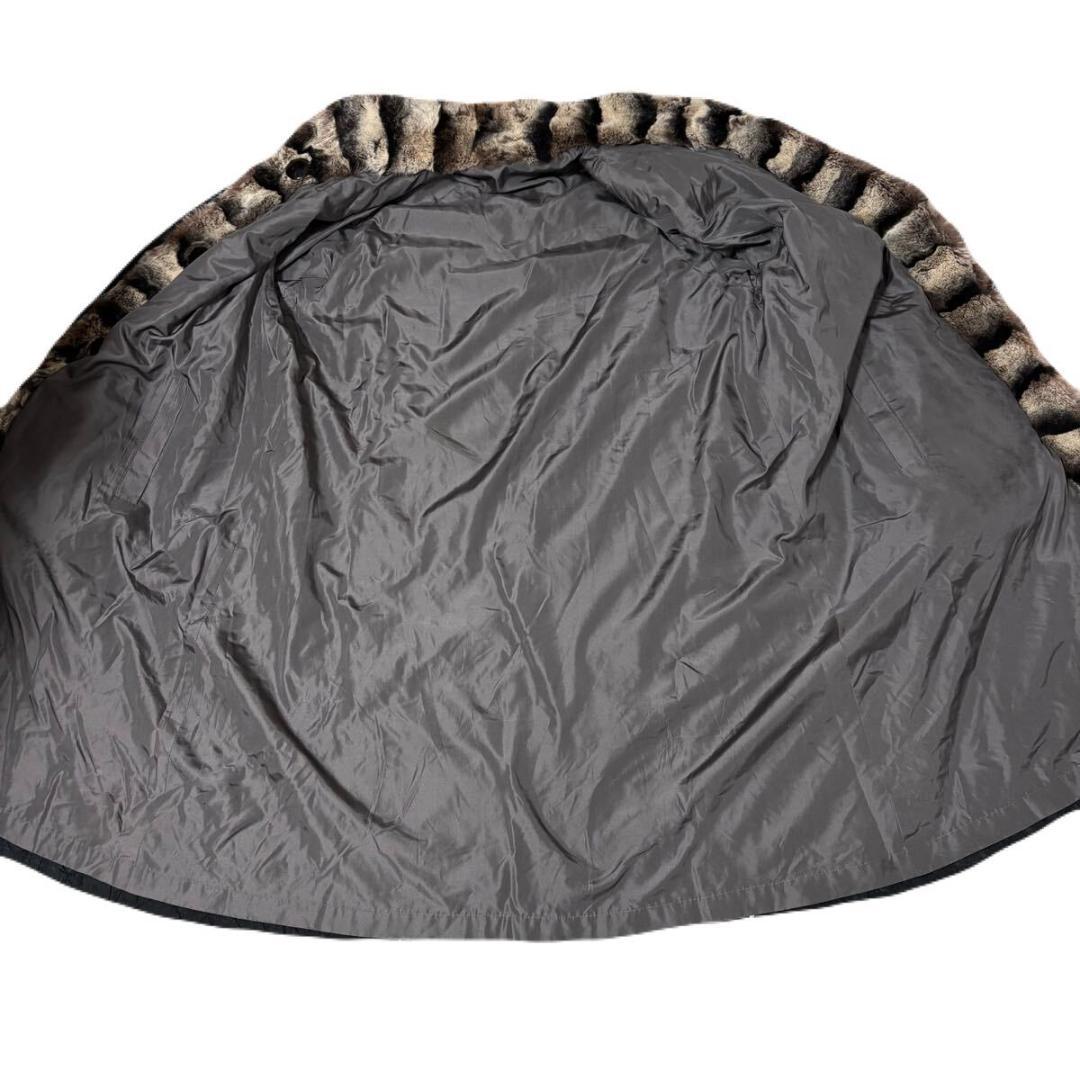 おりり 着丈100cm 本毛皮 ファーコート チンチラファー リバーシブル