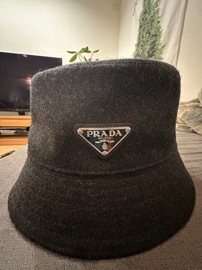 PRADA プラダ　バケットハット　ウールフェルト Lサイズ