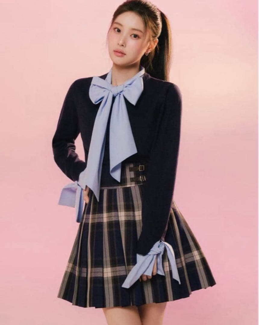 SNIDEL プリーツスカショーパン チェックスカート NVY 0サイズ