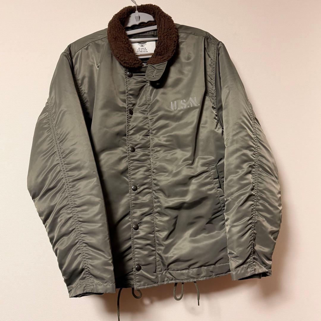 HOUSTON N-1 ナイロン　デッキジャケット　L