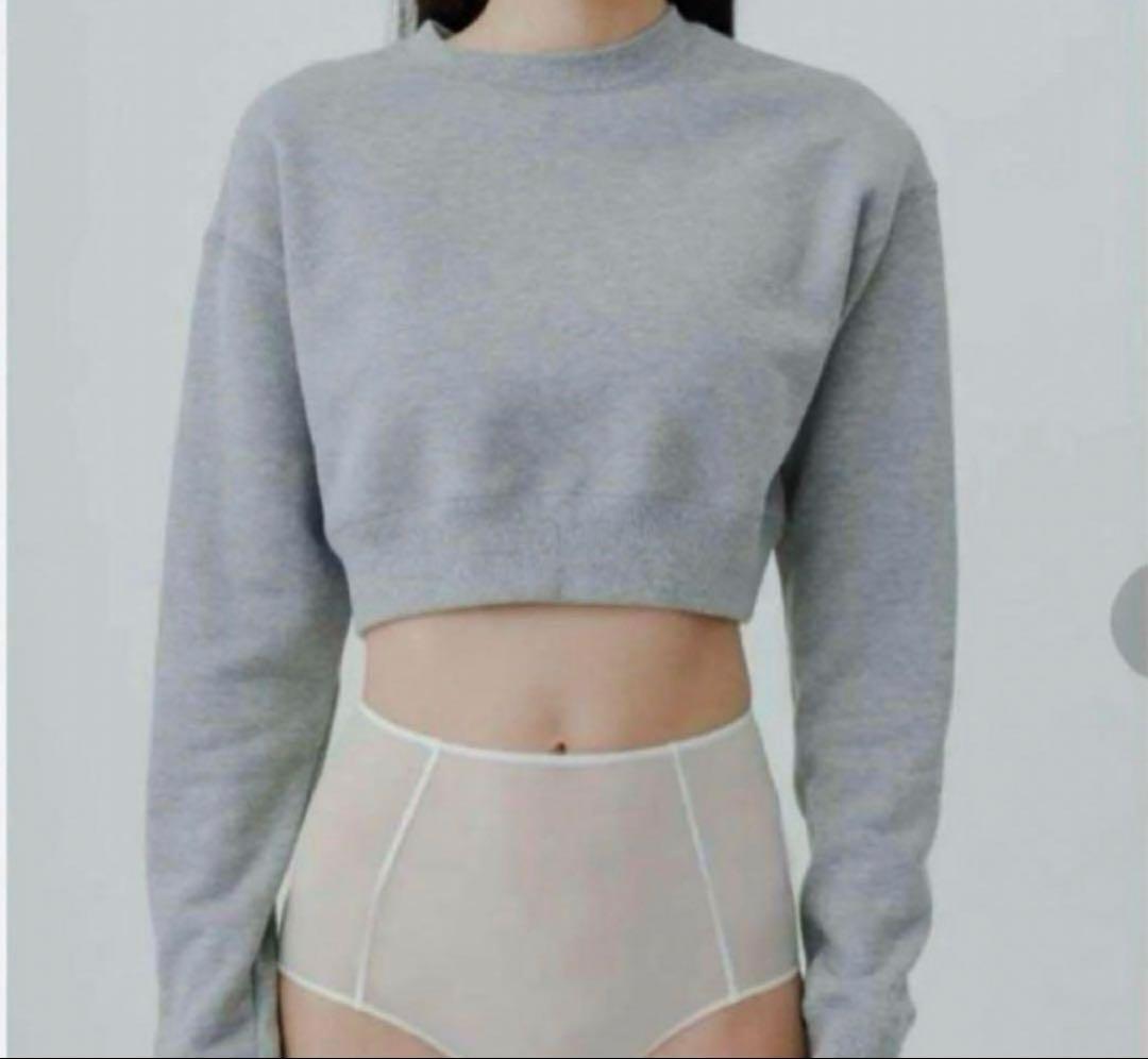 yo biotop Cropped sweat shirt グレー