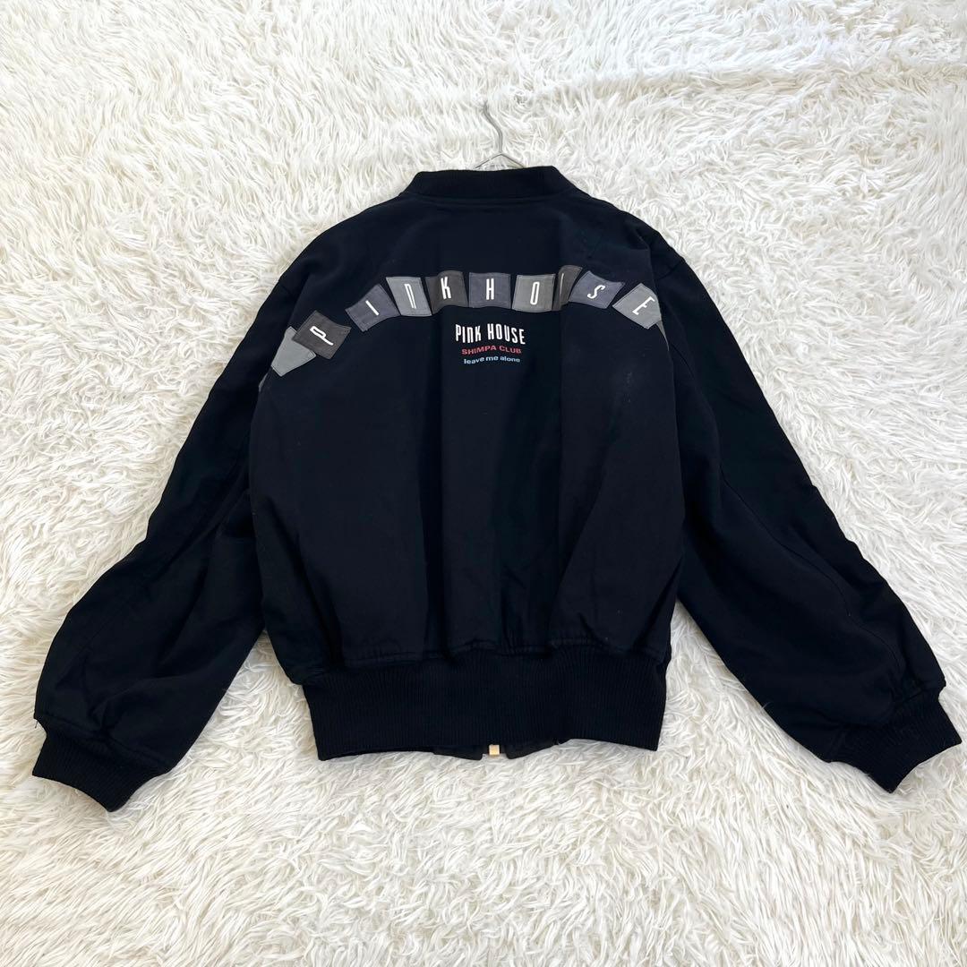 希少✨ ピンクハウス ブルゾン ワッペン 刺繍ロゴ 中綿キルティング 綿100