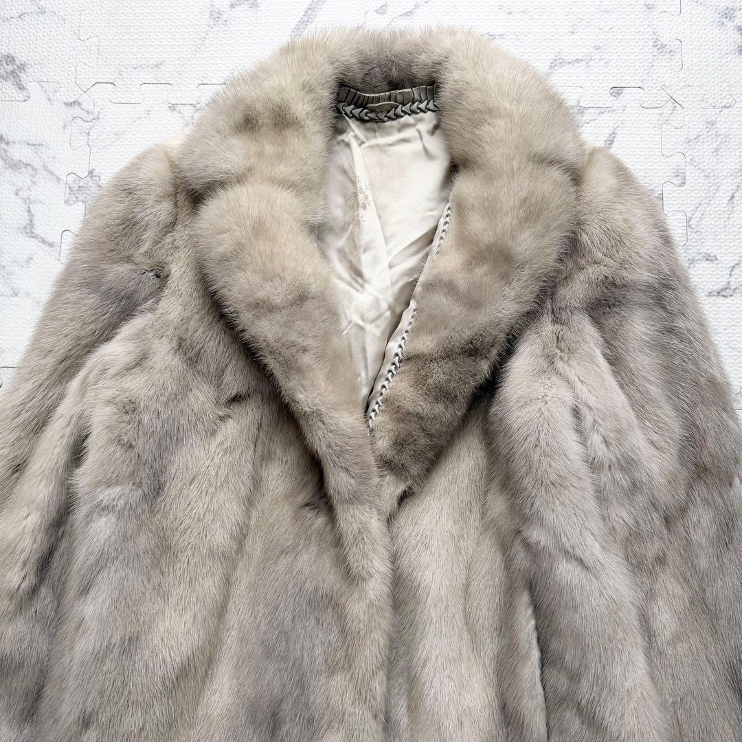✨高級✨サガミンク 毛皮コート サファイアミンク 銀サガ 2XL 柔らかさ◎