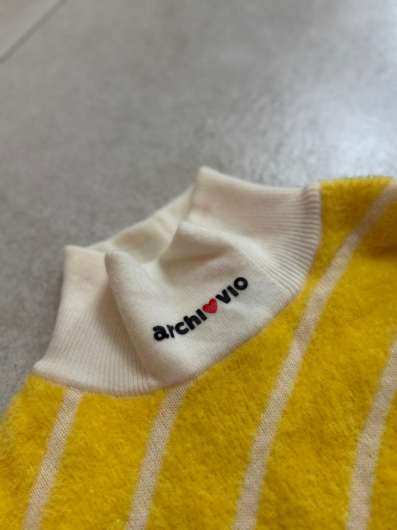 archivio アルチビオクリーニング済み 38ストライプセーター 黄色