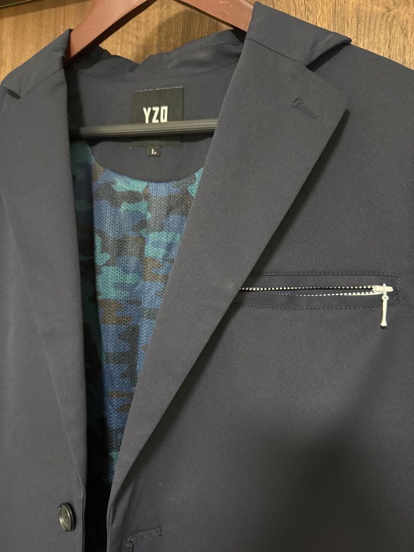 YZO ワークウェアスーツ セットアップ　ブルーカモ　迷彩　L