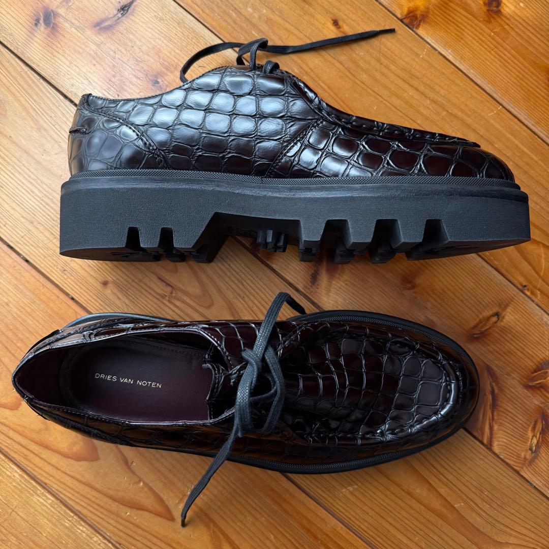 DRIES VAN NOTEN クロコダイル風ローファー