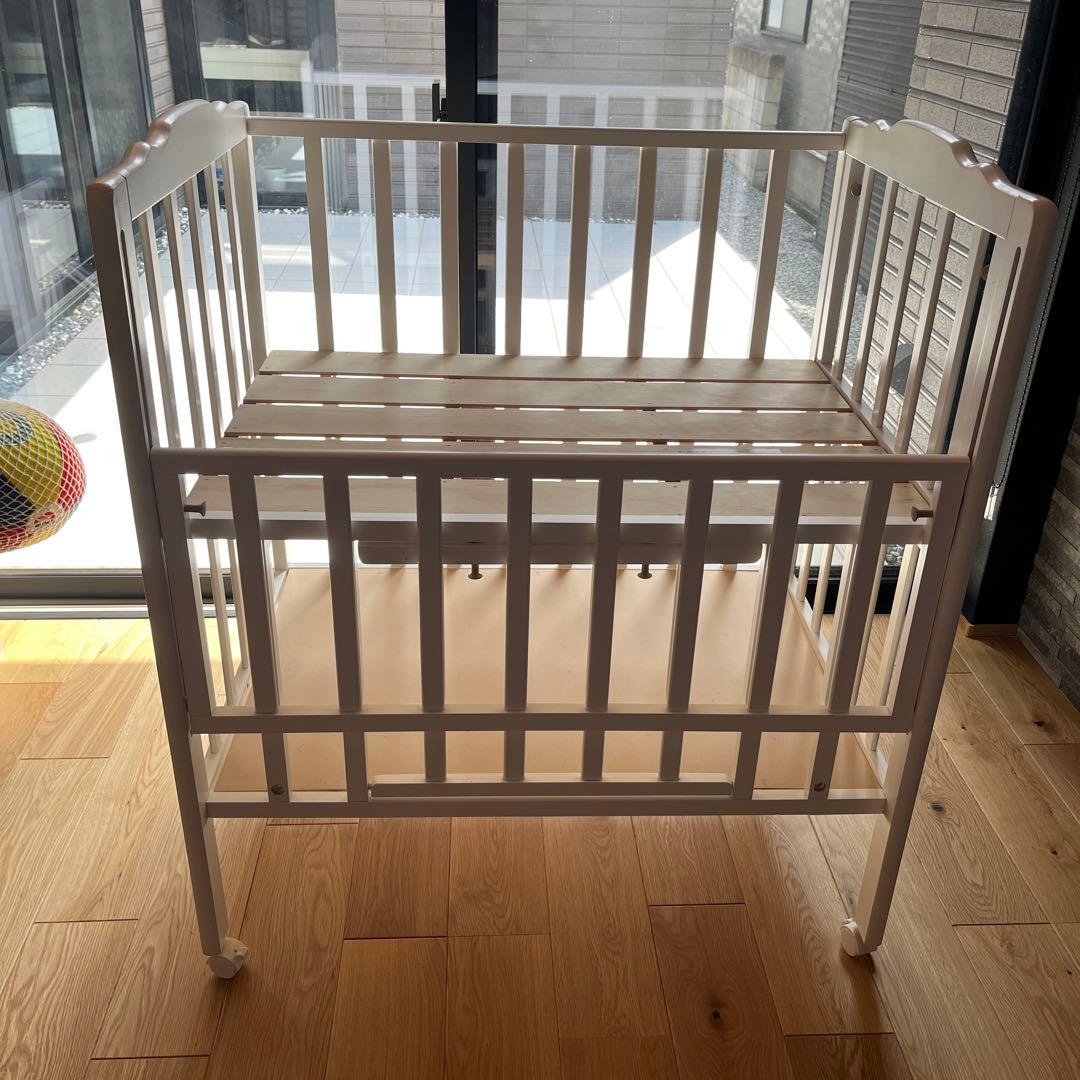 Wオープン腰楽ハイミニベッド　ベビーベッド　ハイタイプ