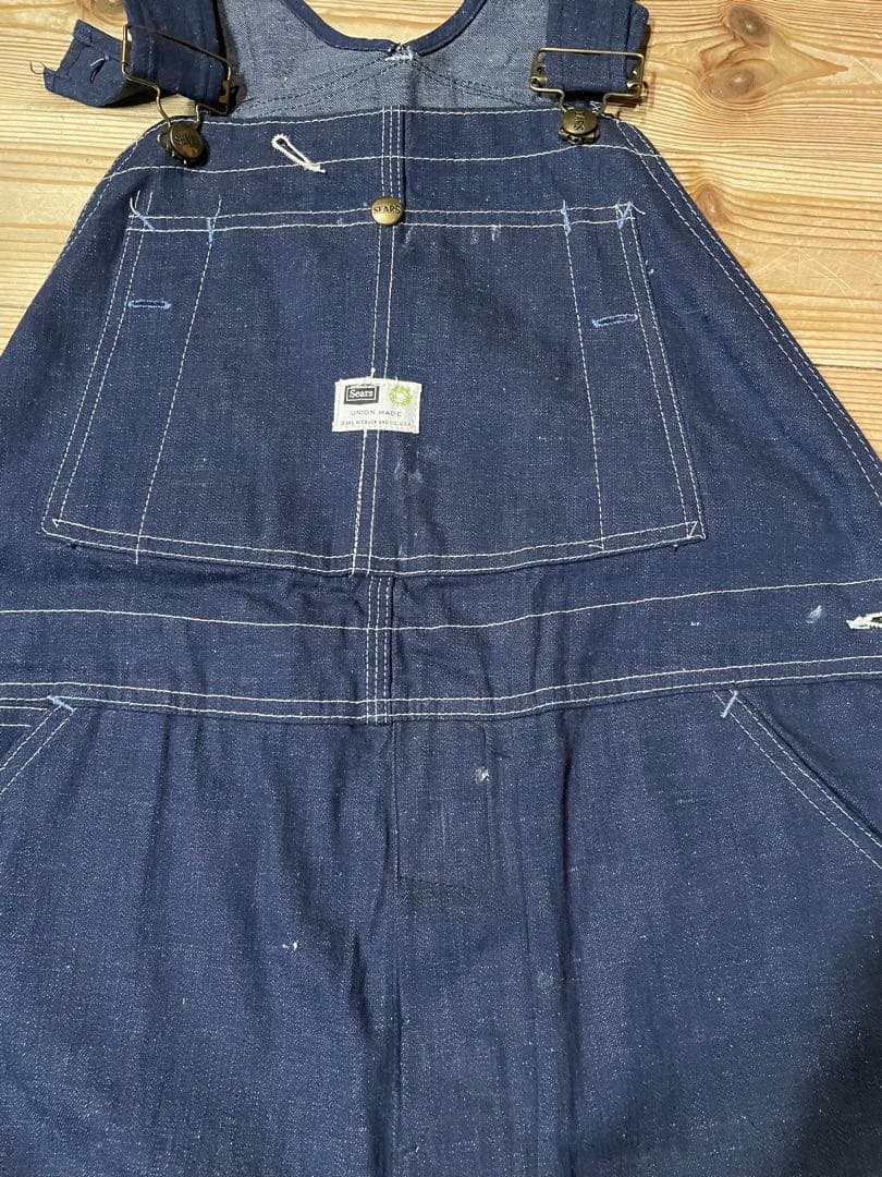 60s Sears シアーズ オーバーオール デニム 濃紺 ビンテージ デッド