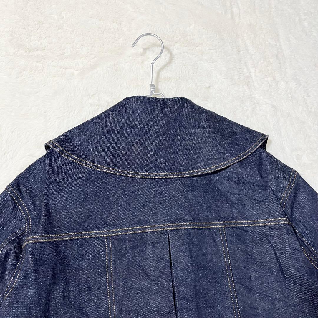 極美品✨LANVIN en Bleu ビッグカラーデニムショートジャケット22年