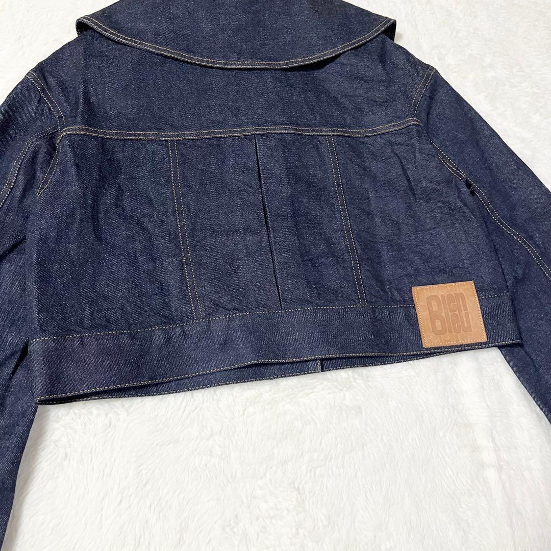 極美品✨LANVIN en Bleu ビッグカラーデニムショートジャケット22年