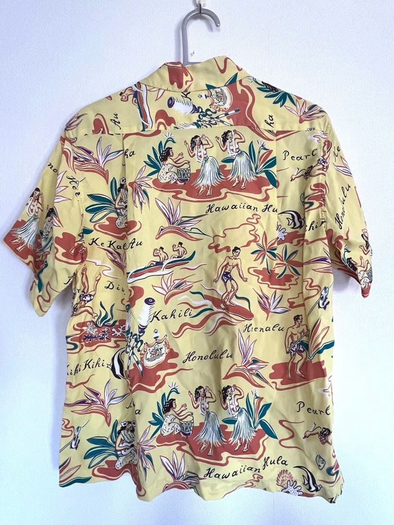 サンサーフ ハワイアン アロハシャツ XSサイズ SUNSURF 黄色 半袖